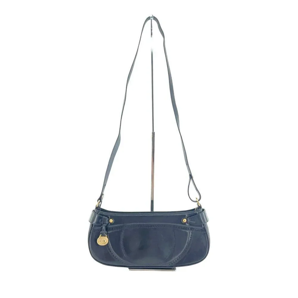 BRAHMIN Small Black Smooth Leather Shoulder Bag Purse